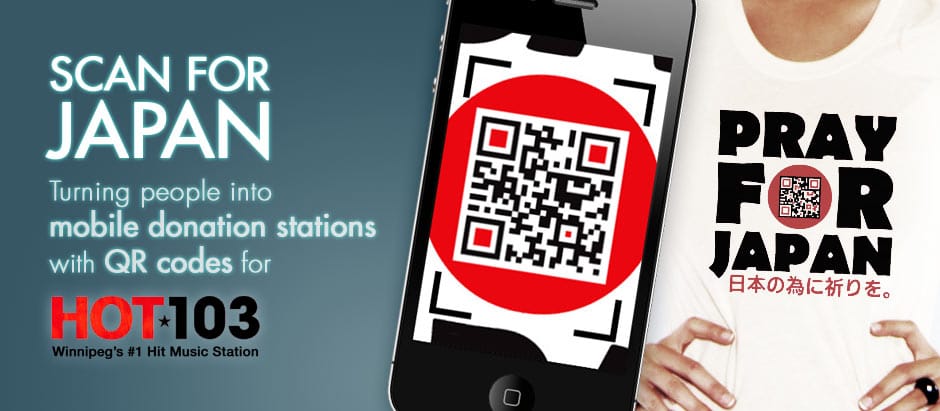 Scan for Japan: Turning people into mobile donation stations with QR codes for Winnipeg’s HOT 103